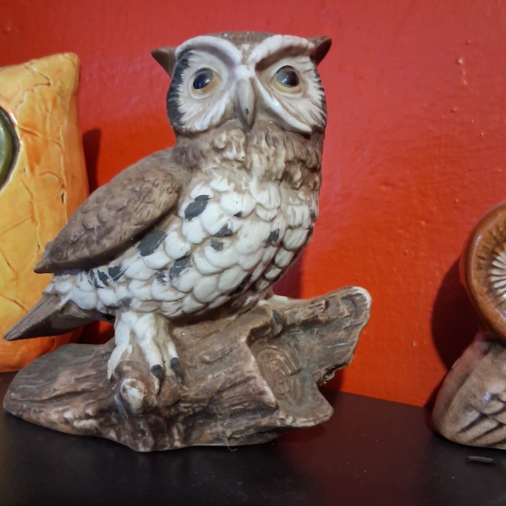 Vintage Great Horned Owl Figurine from Homco